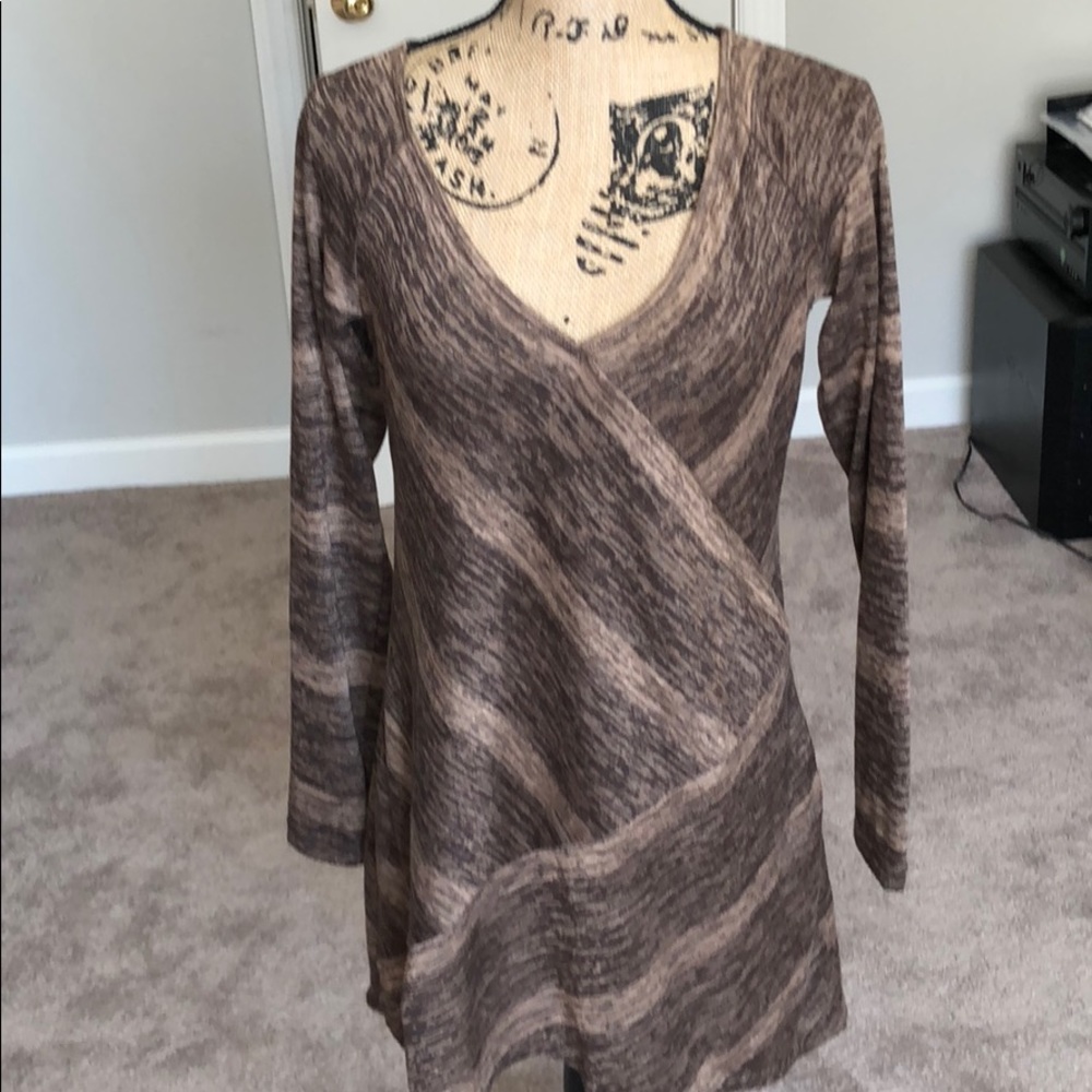 MSSP (Max Studio) Brown and Tan tunic